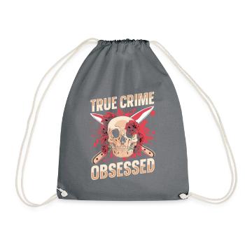 True Crime Obsessed - Drawstring Bag - grey - Front