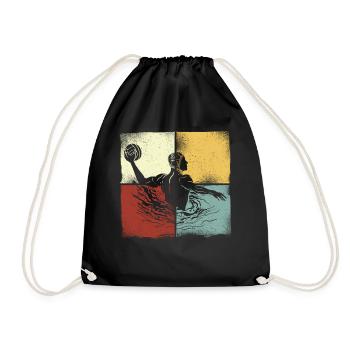 Water Polo Retro Vintage Water - Drawstring Bag - black - Front