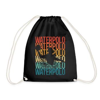 Water Polo Retro Vintage Water - Drawstring Bag - black - Front