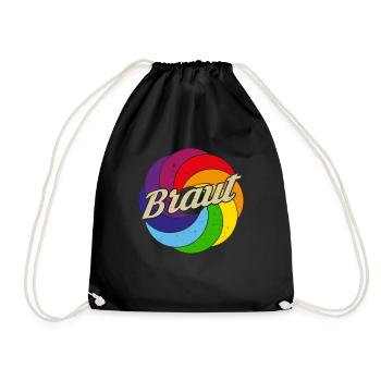 Braut Retro Team Bride - Turnbeutel - Schwarz - Vorne
