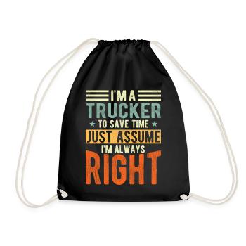 Trucker - Drawstring Bag - black - Front