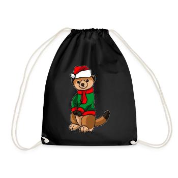 Suricates avec pull de Noël - Sac de sport léger - noir - Devant
