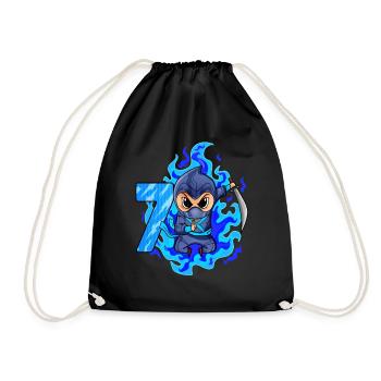 7. Geburtstag Junge 7 Jahre alt Ninja - Turnbeutel - Schwarz - Vorne