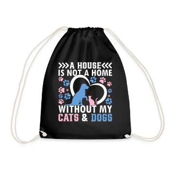 Amoureux des chiens - Une maison n’est pas une maison sans mes chats - Sac de sport léger - noir - Devant