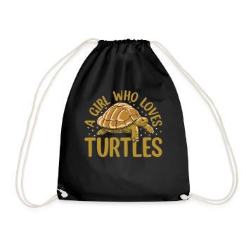 Sea Turtle Lover Girls A Girl Who Loves Turtles - - Turnbeutel - Schwarz - Vorne