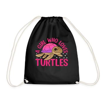 Sea Turtle Lover Girls Cute Turtles - Une fille qui L - Sac de sport léger - noir - Devant