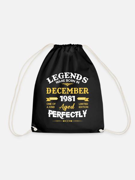 Décembre 1981 Vintage vintage anniversaire - Sac de sport léger - noir