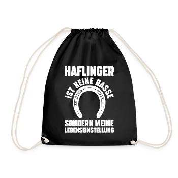 Pferd Reitsport Reiten Pferdesport Haflinger - Turnbeutel - Schwarz - Vorne