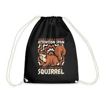 Squirrel Animal - Drawstring Bag - black - Front