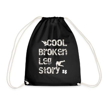 Cool broken leg story Lustiges Parkour Sport - Turnbeutel - Schwarz - Vorne