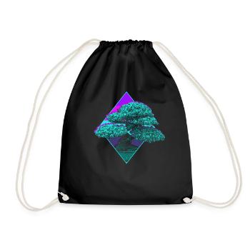 Bonsai Tree - Drawstring Bag - black - Front