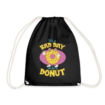 Its A Bad Day To Be A Donut - Drawstring Bag - black - Front