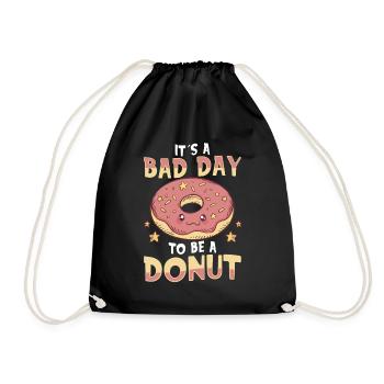 Its A Bad Day To Be A Donut - Drawstring Bag - black - Front