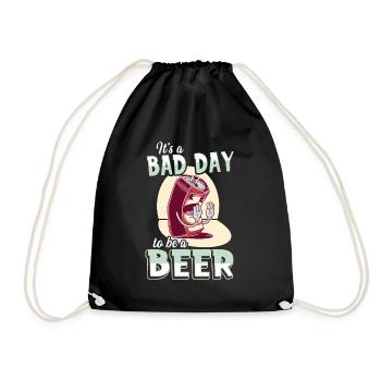 Its A Bad Day To Be A Beer - Drawstring Bag - black - Front