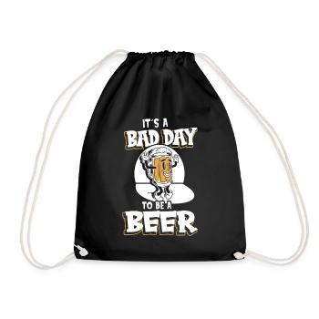 Its A Bad Day To Be A Beer - Drawstring Bag - black - Front