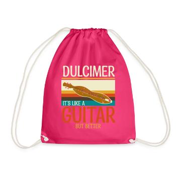 Dulcimer Instrument - Drawstring Bag - fuchsia - Front