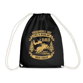 Snowmobile Dad Snow Much Cooler Motorschlitten - Turnbeutel - Schwarz - Vorne