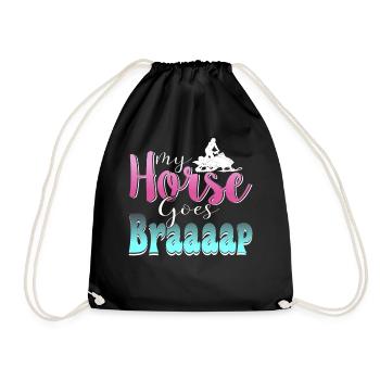 Mon cheval passe aux motoneiges Braaaap - Sac de sport léger - noir - Devant