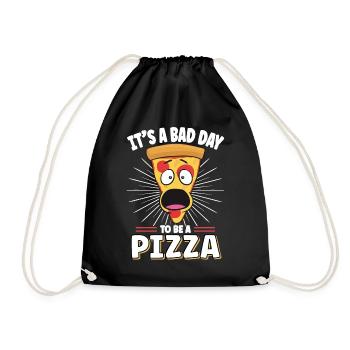 Its A Bad Day To Be A Pizza - Drawstring Bag - black - Front