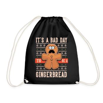 Its A Bad Day To Be A Gingerbread - Drawstring Bag - black - Front