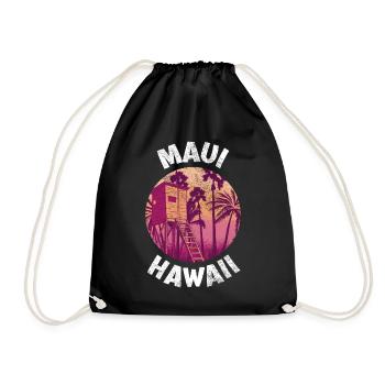 Retro-kunst Von Maui Hawaii Surfen Für 70er Jahre - Turnbeutel - Schwarz - Vorne