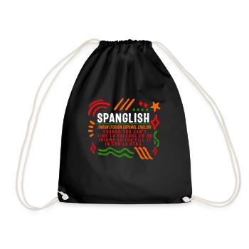 Spanisches Hemd, Spanisch Englisch - Turnbeutel - Schwarz - Vorne