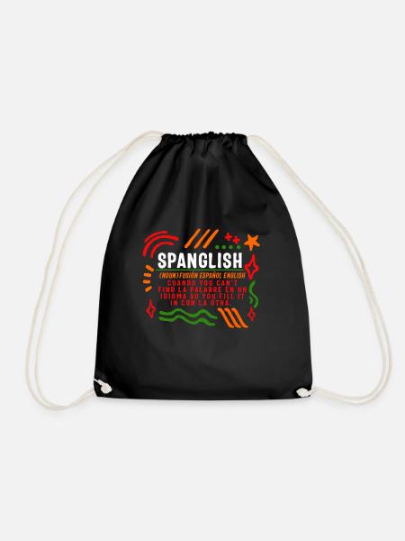 Spanisches Hemd, Spanisch Englisch - Turnbeutel - Schwarz