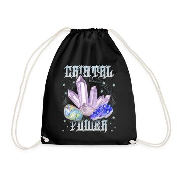 Crystal Crystal-Power Healing Esoteric Crystals - Drawstring Bag - black - Front