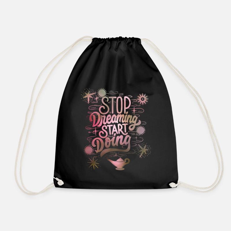 Motivation, slogan de motivation, typographie - Sac de sport léger - noir