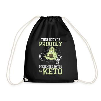 Keto Diet Workout Nutritionist Avocado Fruit - Drawstring Bag - black - Front