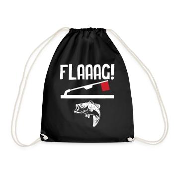 Ice Fishing - Flaaag! - Drawstring Bag - black - Front