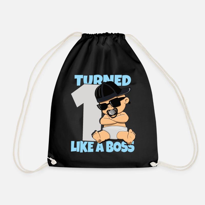 Baby Geburtstag Junge Mädchen 1 Jahr Like a Boss - Turnbeutel - Schwarz