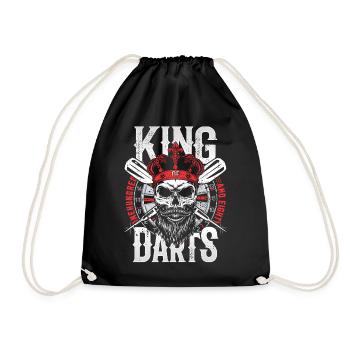 Retro Dart Motifs & Vintage Dartboard 180 Dart - Drawstring Bag - black - Front