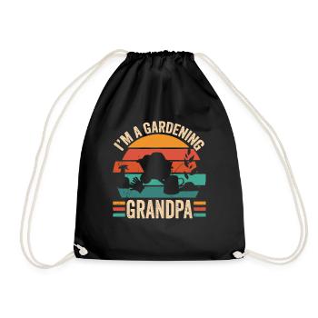 I am a gardening grandpa gardening garden - Drawstring Bag - black - Front