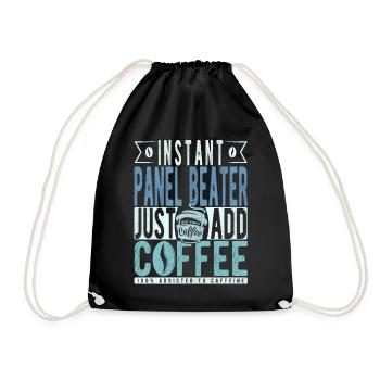 Panel Racket Coffee Saying - Drawstring Bag - black - Front