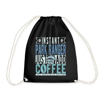 Parking attendant coffee saying - Drawstring Bag - black - Front