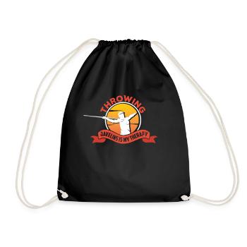 Throwing spears is my therapy Spear - Drawstring Bag - black - Front
