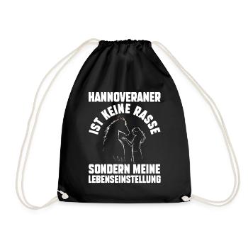 Pferd Reitsport Reiten Pferdesport Hannoveraner - Turnbeutel - Schwarz - Vorne