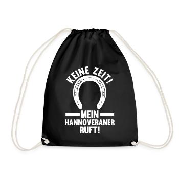 Pferd Reitsport Reiten Pferdesport Hannoveraner - Turnbeutel - Schwarz - Vorne