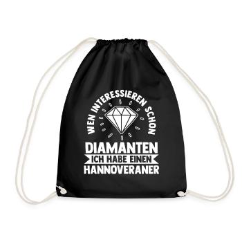 Pferd Reitsport Reiten Pferdesport Hannoveraner - Turnbeutel - Schwarz - Vorne