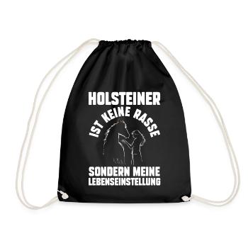 Pferd Reitsport Reiten Pferdesport Holsteiner - Turnbeutel - Schwarz - Vorne
