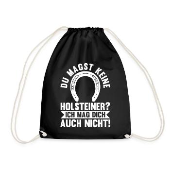 Pferd Reitsport Reiten Pferdesport Holsteiner - Turnbeutel - Schwarz - Vorne