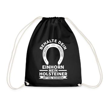 Pferd Reitsport Reiten Pferdesport Holsteiner - Turnbeutel - Schwarz - Vorne