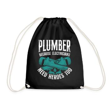 Plumbing Plumber Electrician - Drawstring Bag - black - Front