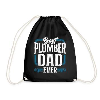 Plumbing Plumber Dad Vintage Best - Drawstring Bag - black - Front