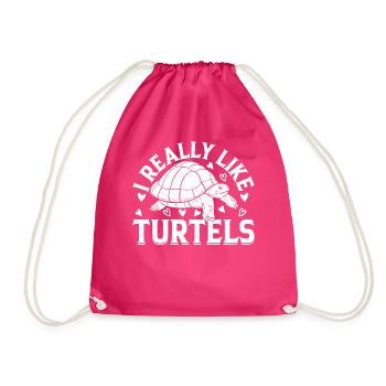 Sea Turtle Lover Cute Turtle - I Really Like Turtl - Turnbeutel - Fuchsia - Vorne
