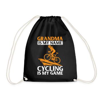 Grandma Is My Name Cycling Is My Game - Racing Bik - Drawstring Bag - black - Front