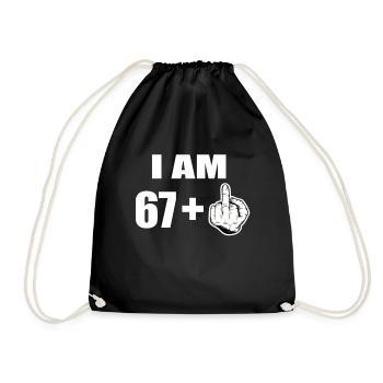 68th birthday - Drawstring Bag - black - Front