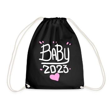 Bébé 2023 - Naissance Enceinte 2023 Grossesse - Sac de sport léger - noir - Devant