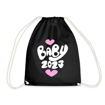 Bébé 2023 - Naissance Enceinte 2023 Grossesse - Sac de sport léger - noir - Devant